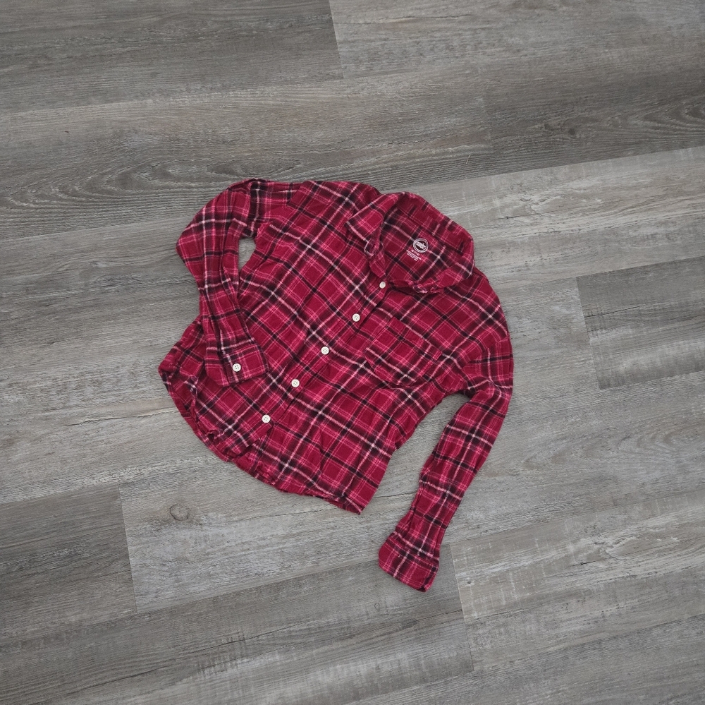 Wonder Nation Girl's Medium Red Plaid Flannel Shirt